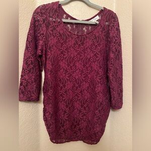 Jessica Simpson Dark Red Preloved Maternity Top Size Large